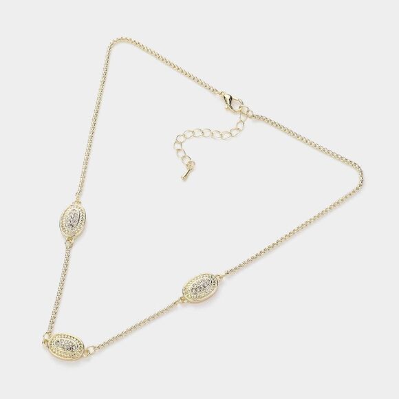 NWT MX Signature Gold Plated choker with CZ pendants - Picture 3 of 8